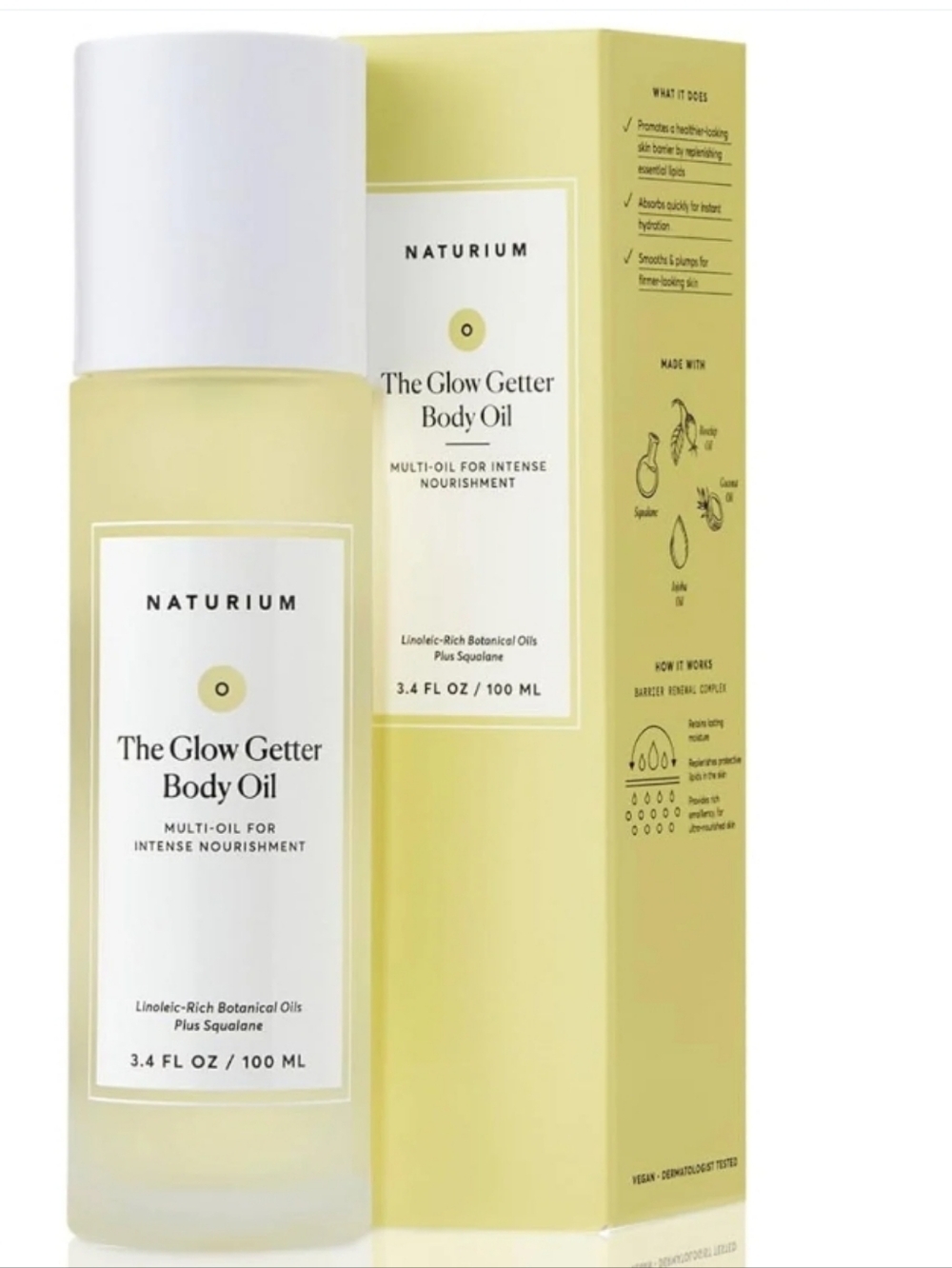 NEW Naturium The Glow Getter Body Oil Squalane Rosehip Jojoba 3.4 fl oz